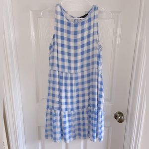 Blue Plaid Summer Dress Size L